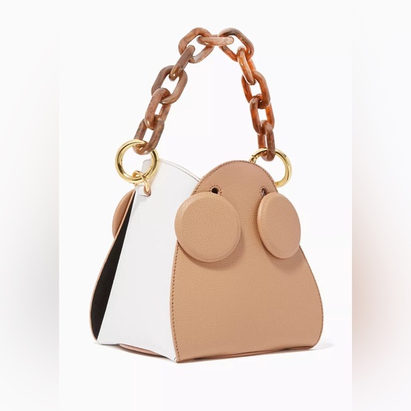 YUZEFI leather Pepper Bag in Cappuccino Bianco, 2 handles - LIKE NEW - Picture 2 of 16